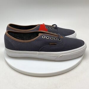 Vans Authentic C&L Mens 8.5 Gray Athletic Skater Canvas 721454 Shoes Sneakers